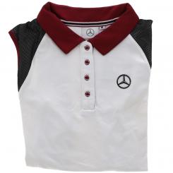 Collection Golf-Poloshirt Damen weiß / schwarz / plum, M 